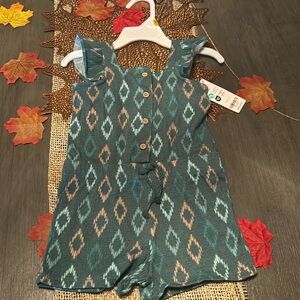 Carter’s 2T Sleeveless Romper - Geometric Print - Teal